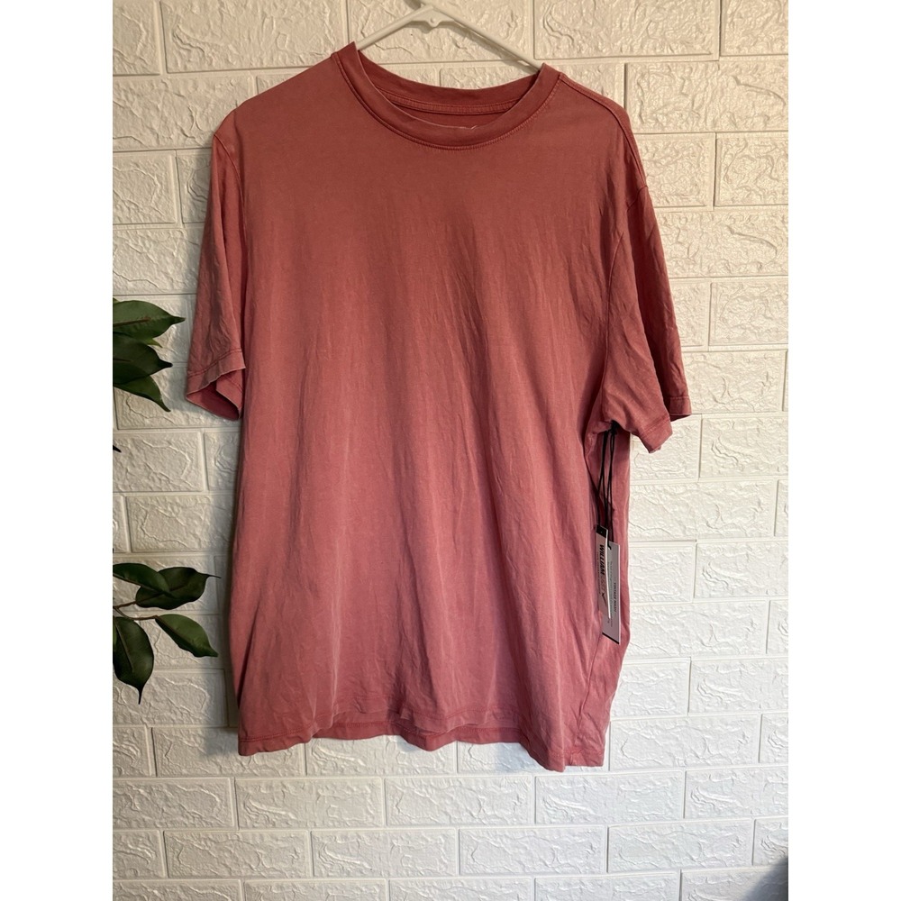 William Rast t shirt men, Red, 100% Organic Cotton Vintage Wash, Size L
